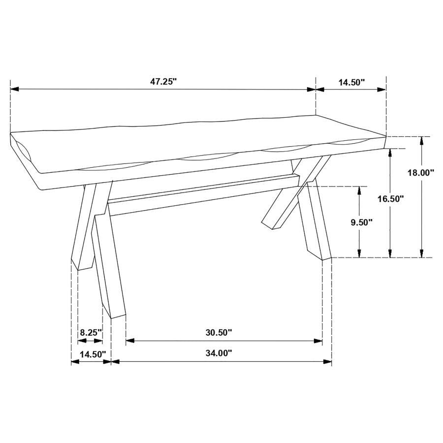 Alston Dining Bench - "Knotty Nutmeg"