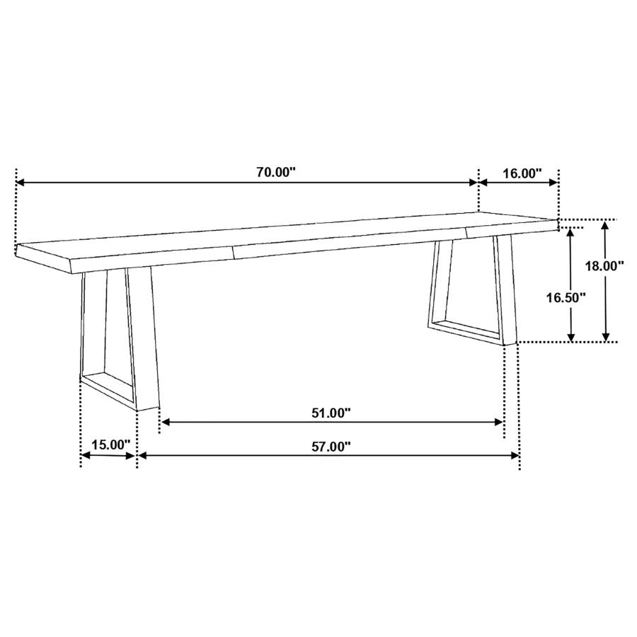 Ditman Live Edge Dining Bench - "Grey"