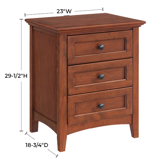 McKenzie Wide 3–Drawer Nightstand