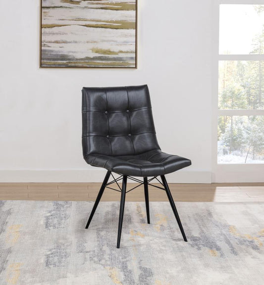 Aiken Upholstered Vegan Leather Dining Chair - "Charcoal Grey"