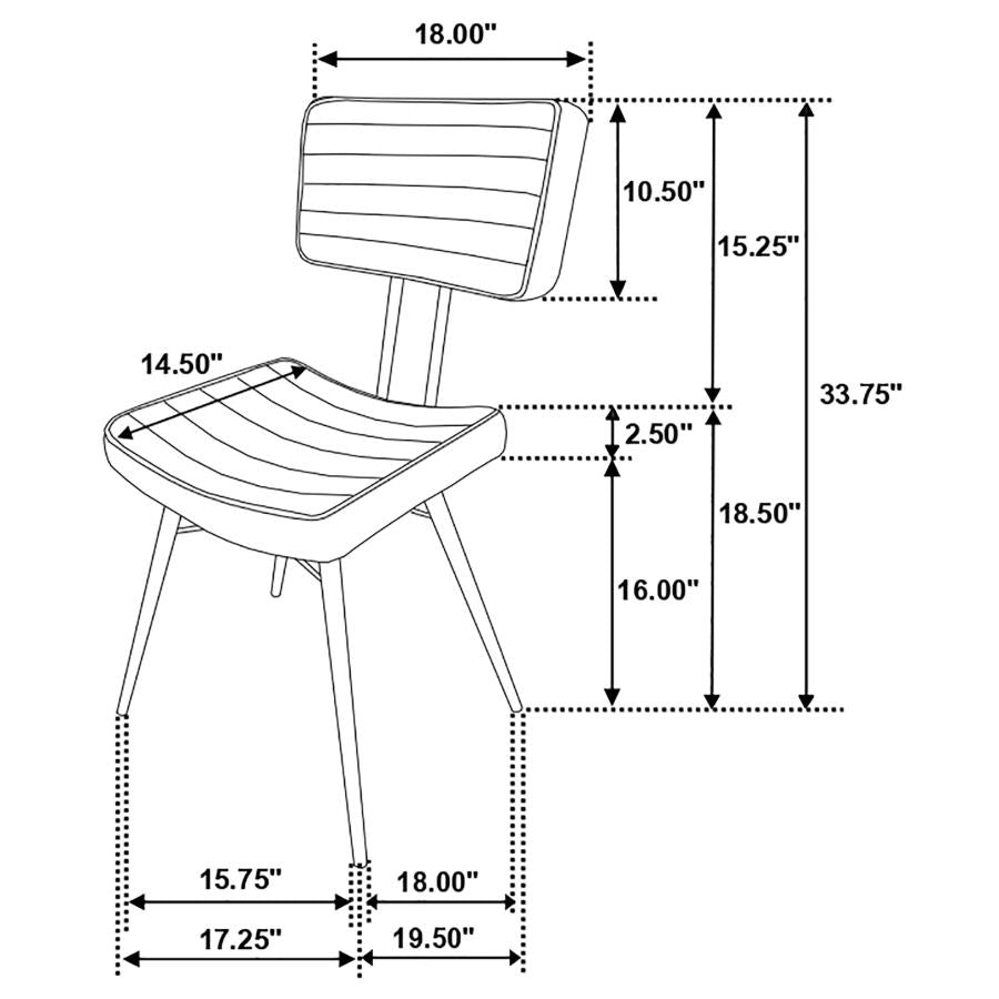 Misty Upholstered Leather Dining Chair - "Espresso"