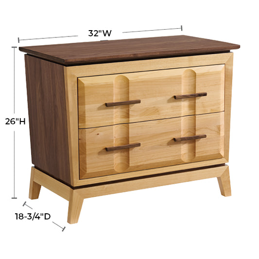 Addison Wide 2-Drawer Nightstand