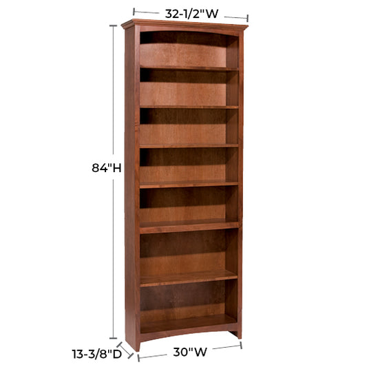 McKenzie 30″W x 84″H Bookcase, Finished