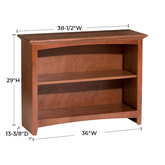 McKenzie 36″W x 29″H Bookcase, Finished
