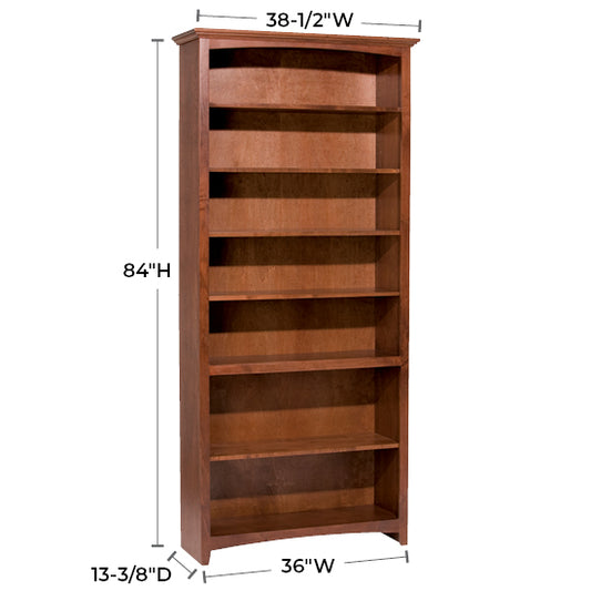 McKenzie 36″W x 84″H Bookcase, Finished