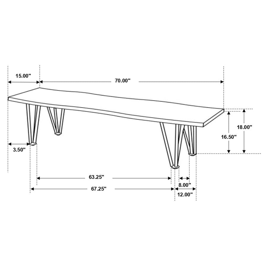 Neve Live Edge Bench - "Grey"