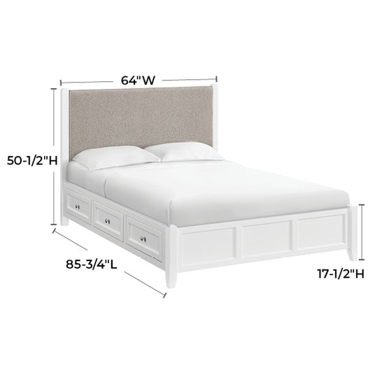 McKenzie King Upholstered Panel Storage Bed