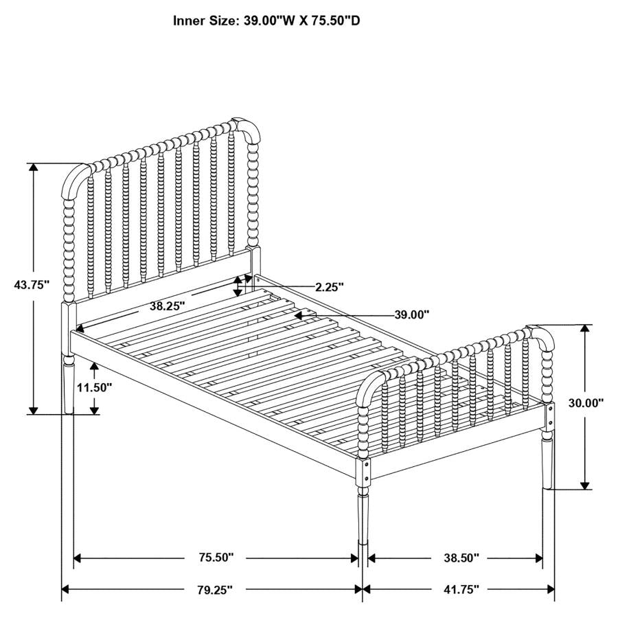 Jones Open Frame Twin Platform Bed - "White"