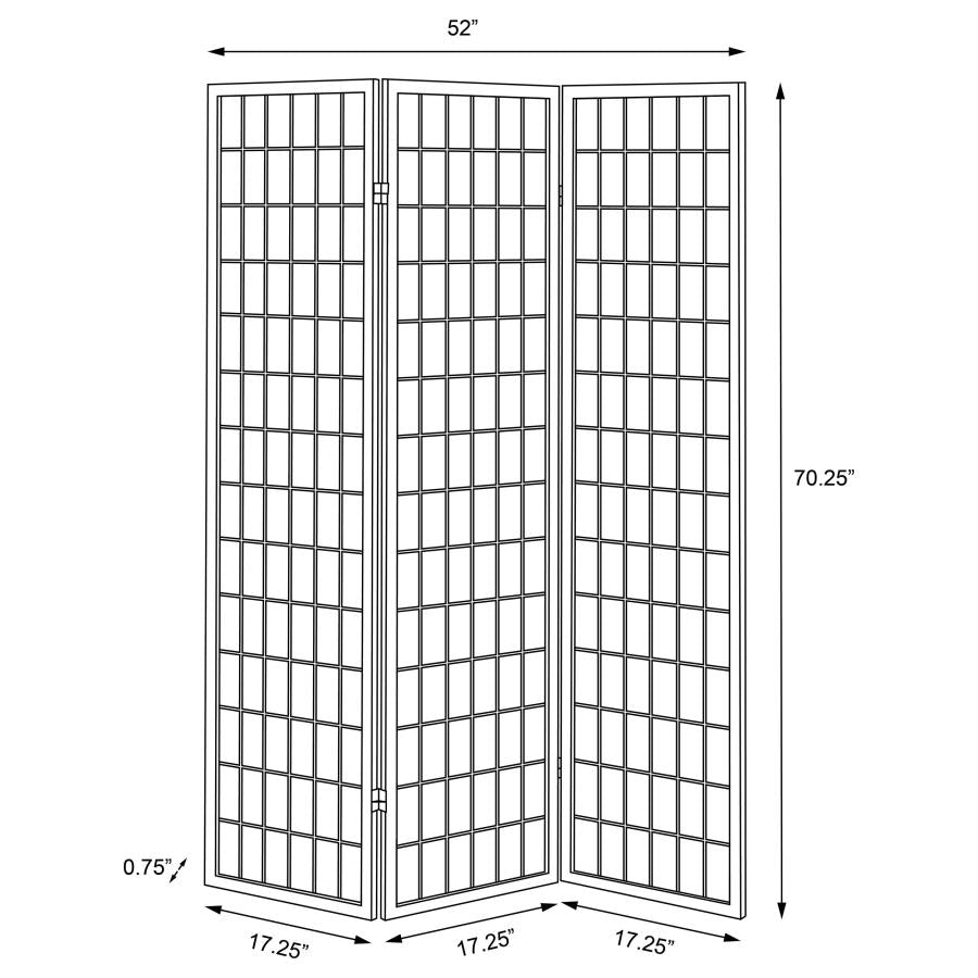 Carrie 3-Panel Room Divider Folding Shoji Screen - "Natural"