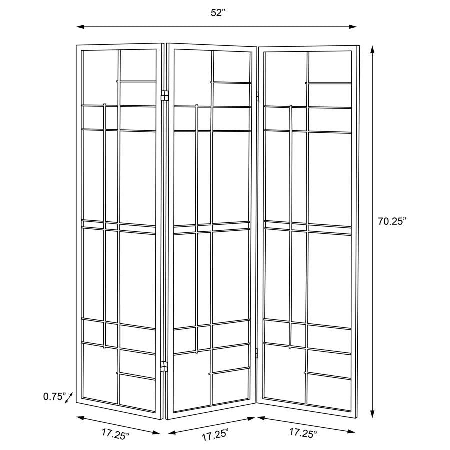 Katerina 3-Panel Room Divider Folding Shoji Screen - "Cherry"