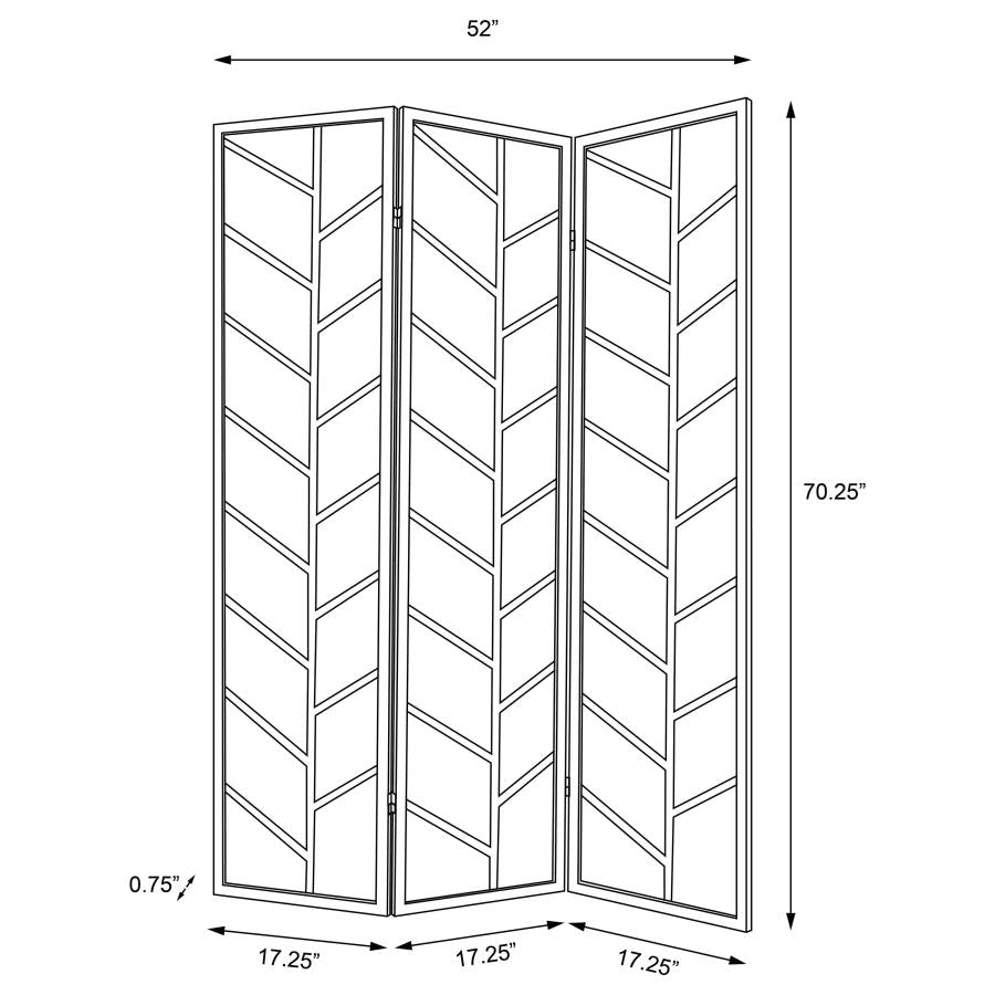 Mila 3-Panel Room Divider Folding Shoji Screen - "Walnut"
