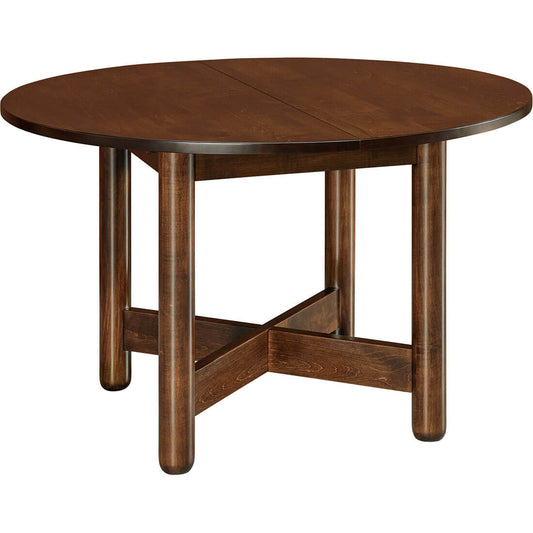 Maple Modern Camila Pedestal 48" Round Table w/ Two 12" Leaves