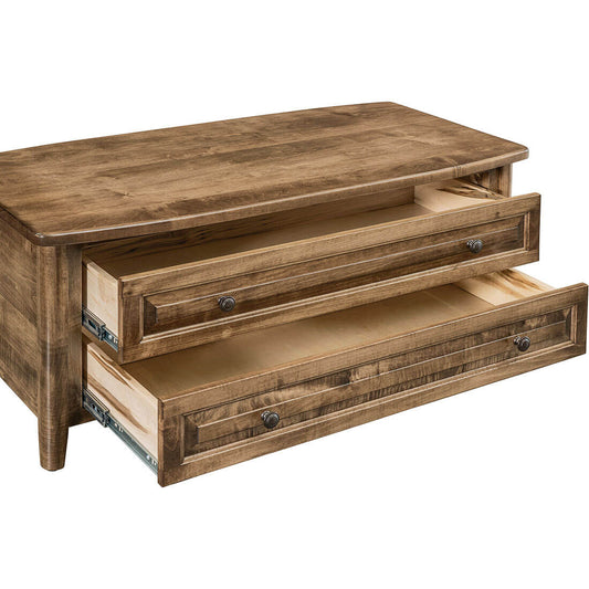 Maple Carson Enclosed 2-Drawer Coffee Table