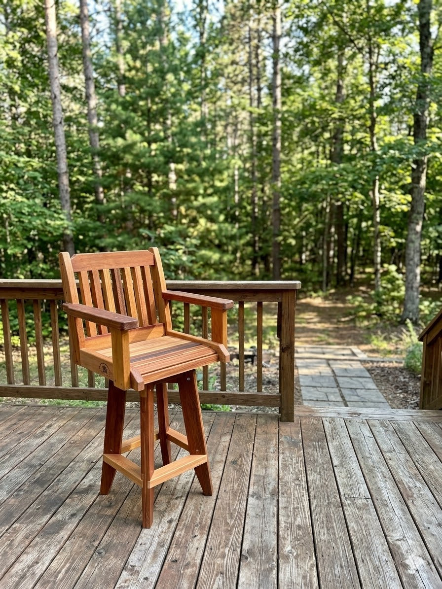Cabbage Hill Swivel Barstool w/Arms