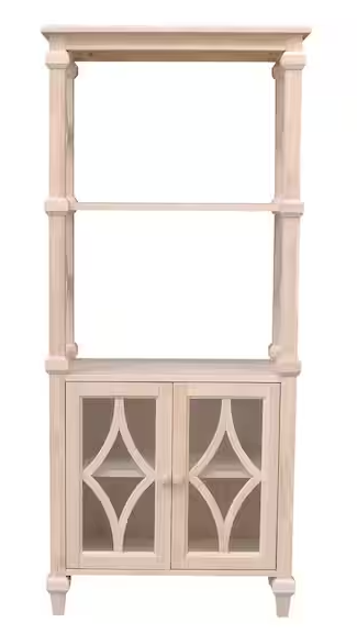 Parawood 32"W x 72"H Devine Bookcase w/Glass Doors