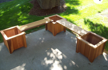 Triple Planter Double Bench Seat