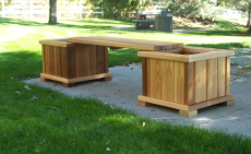 Wood Country Planter Bench Set