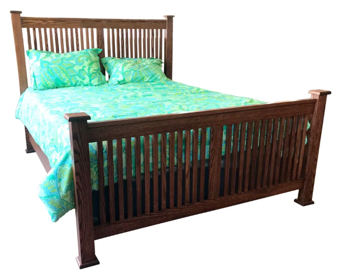Customizable Modern Mission Slat Style Platform Bed