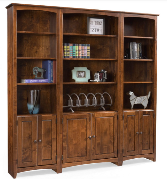 Alder Shaker 24″W x 84″H Bookcase w/Doors