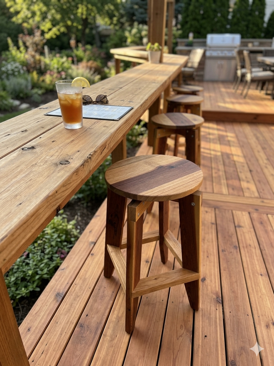 Cedar Bistro Swivel Barstool