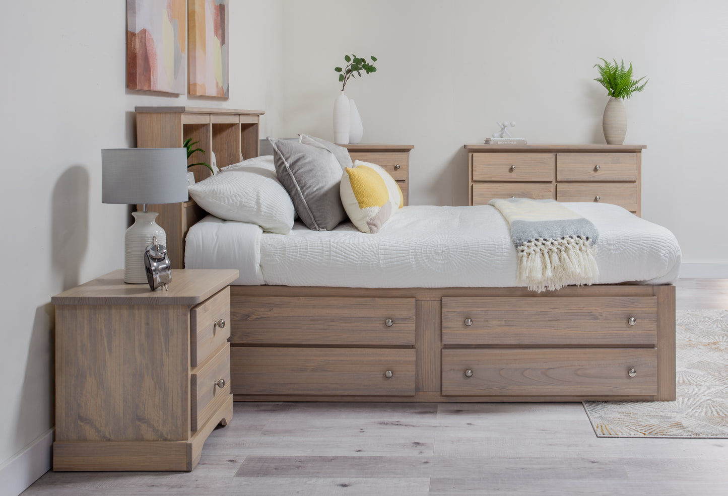 "Youth" Captains Storage Bed w/Bookcase Headboard - King
