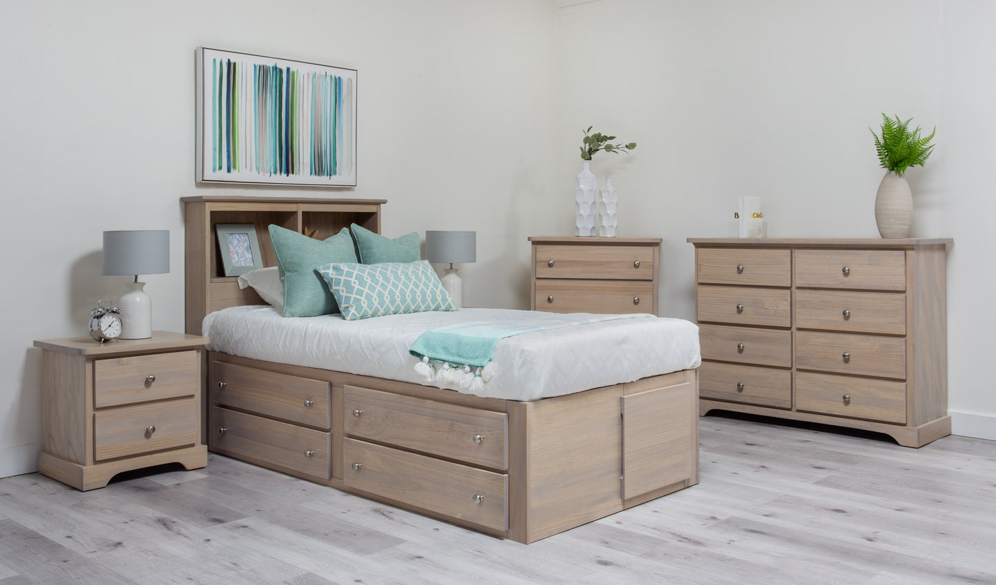 "Youth" Captains Storage Bed w/Bookcase Headboard - Twin