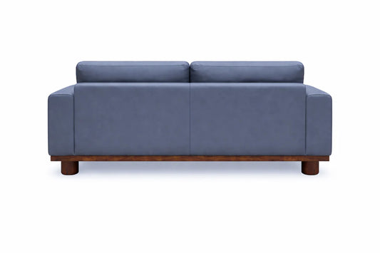 Alestair Blue Leather Loveseat