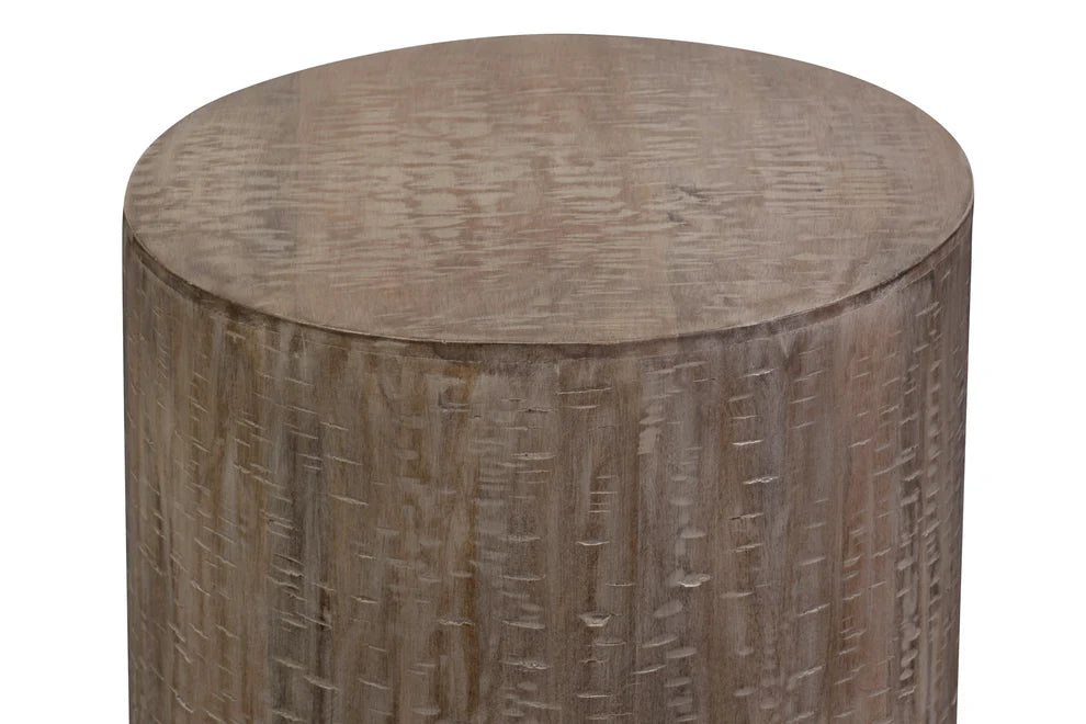 Drum End Table - "Gray"