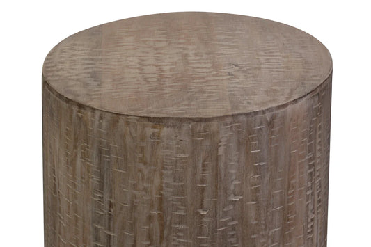 Drum End Table - "Gray"