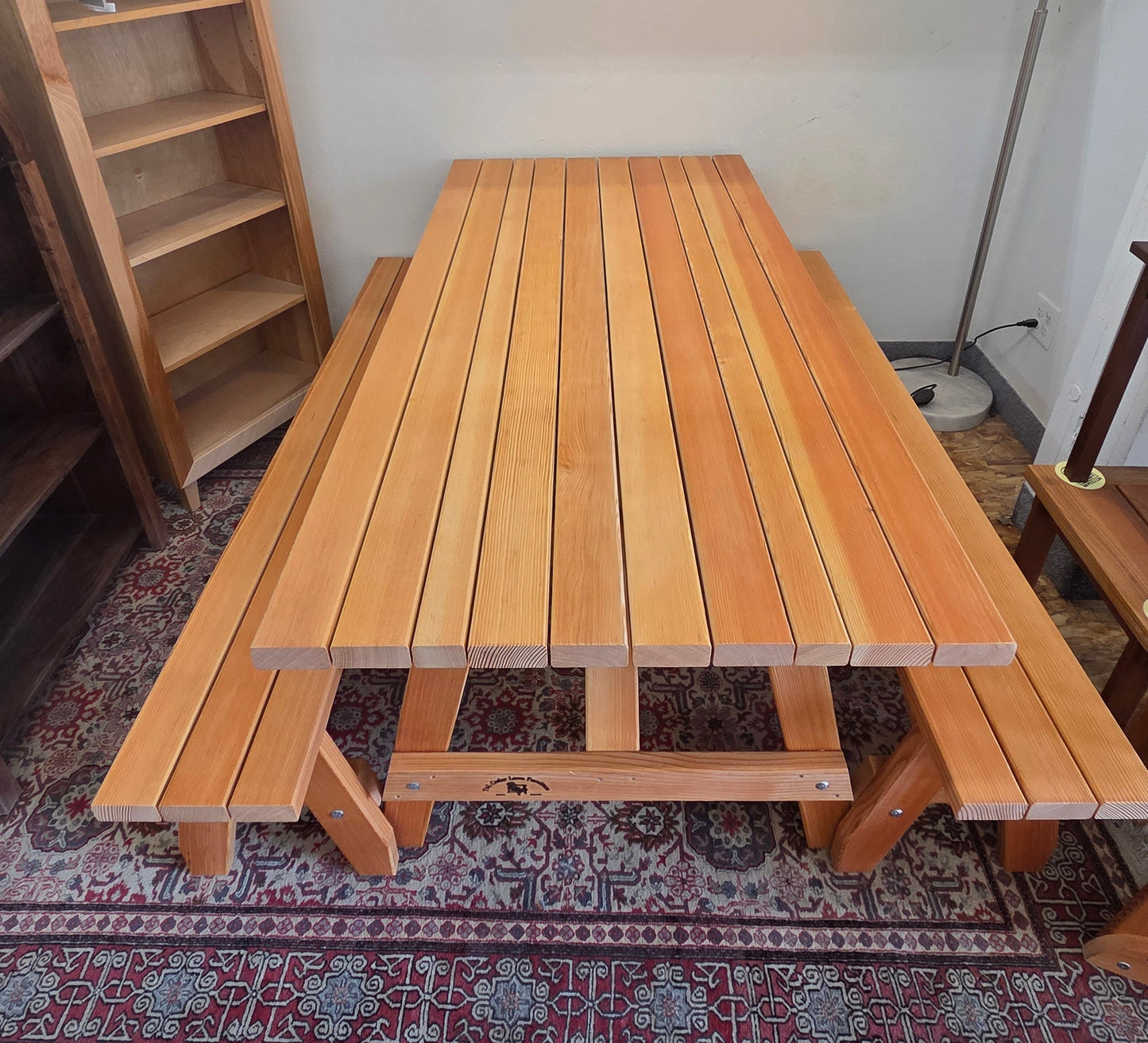 Vertical Grain Picnic Table + Two Bench Set