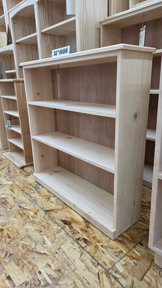 Customizable Pine Fixed Shelf Bookcase