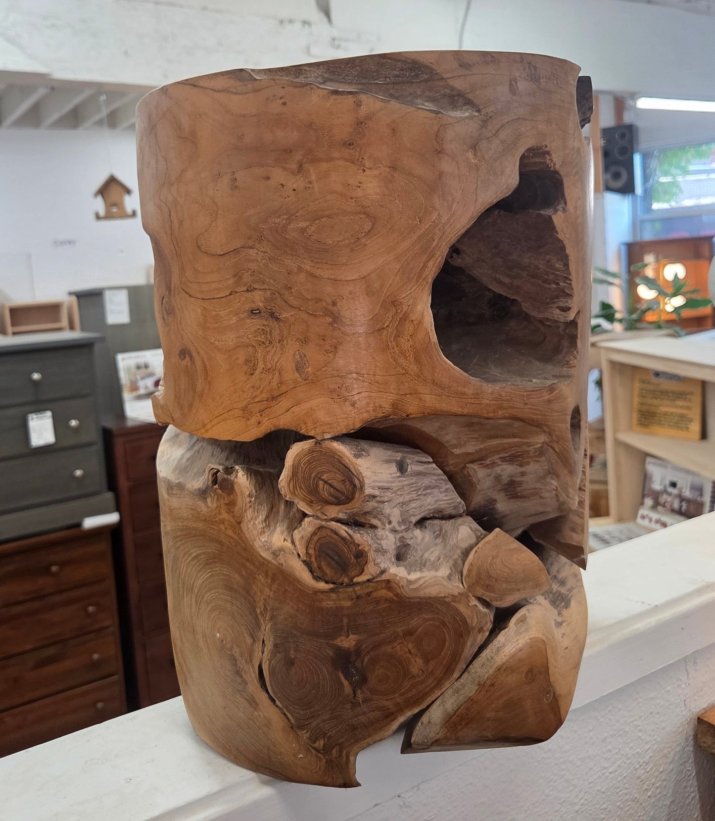 Tropical Teak Root Hassock Round Side Table