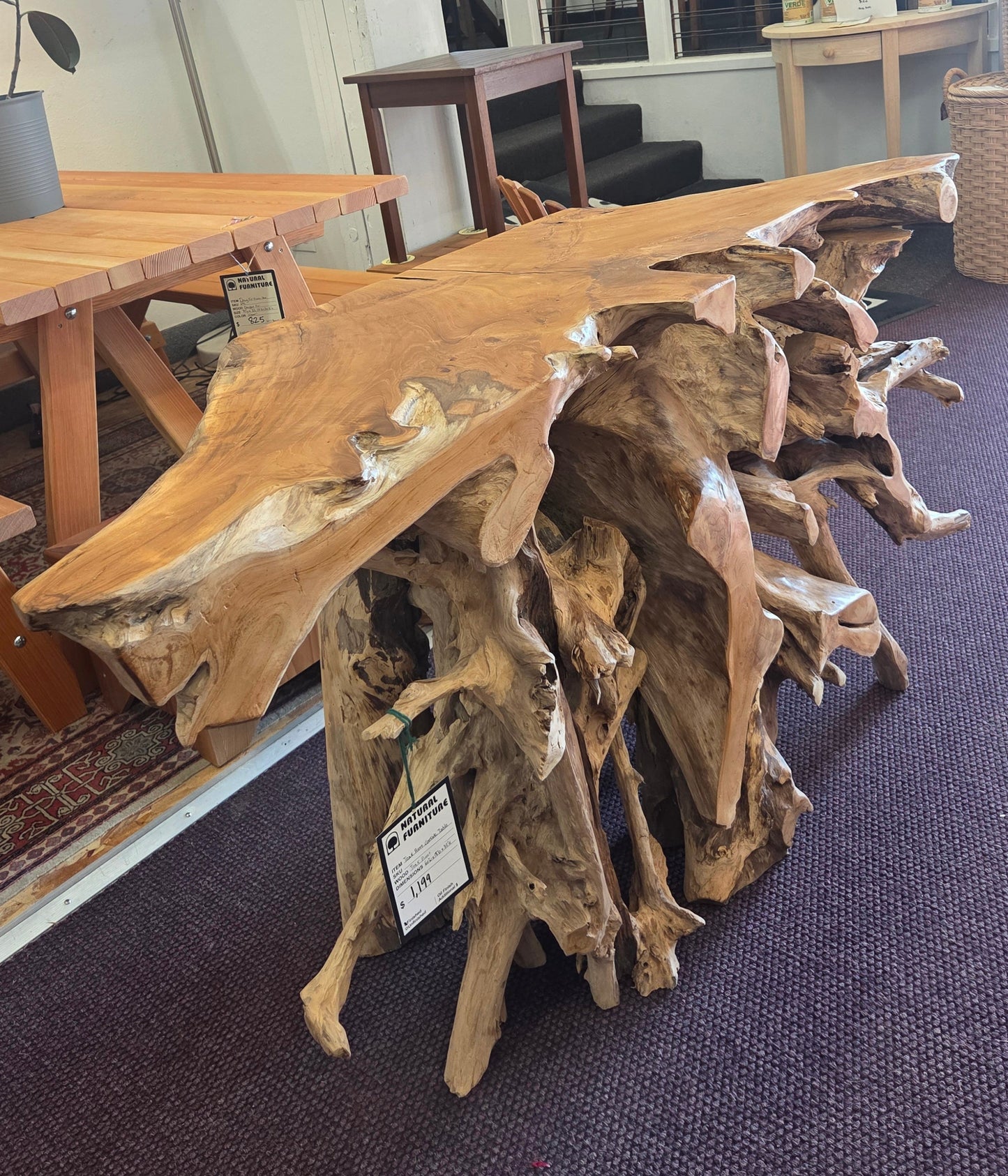 Tropical Teak Root Console Table