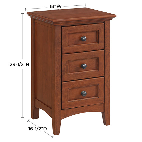 McKenzie Small 3–Drawer Nightstand