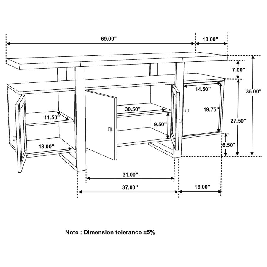 Ditman Live Edge Sideboard - "Grey"