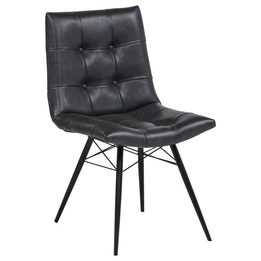 Aiken Upholstered Vegan Leather Dining Chair - "Charcoal Grey"