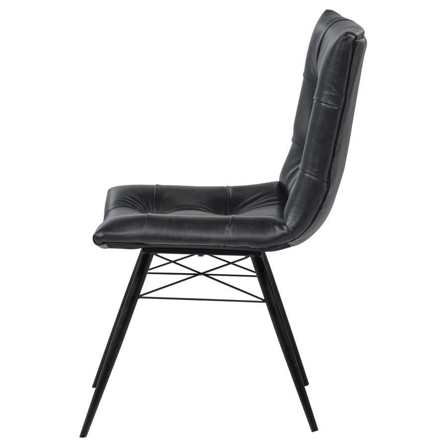 Aiken Upholstered Vegan Leather Dining Chair - "Charcoal Grey"