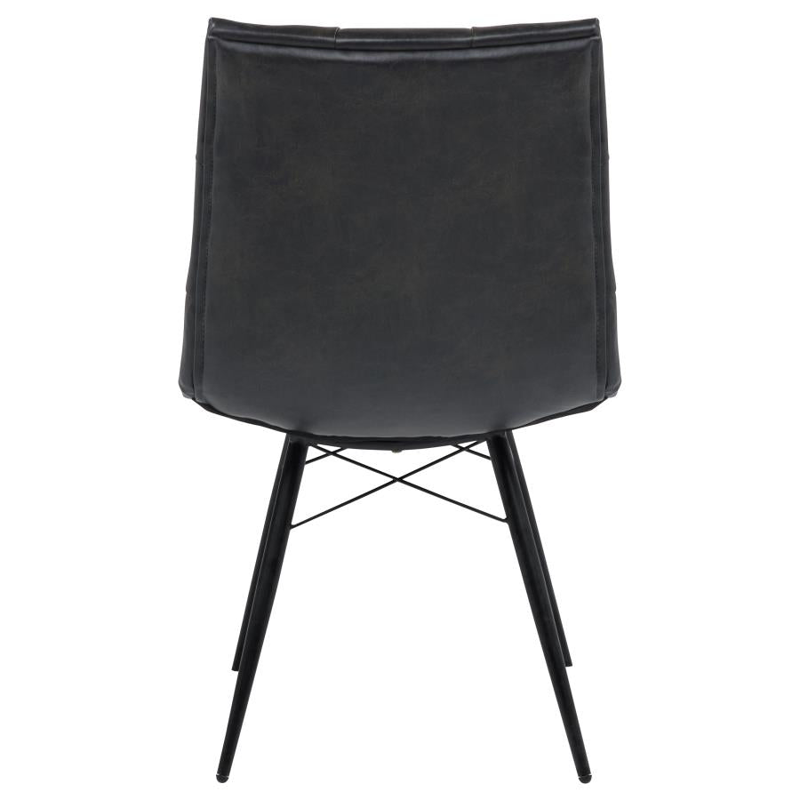 Aiken Upholstered Vegan Leather Dining Chair - "Charcoal Grey"