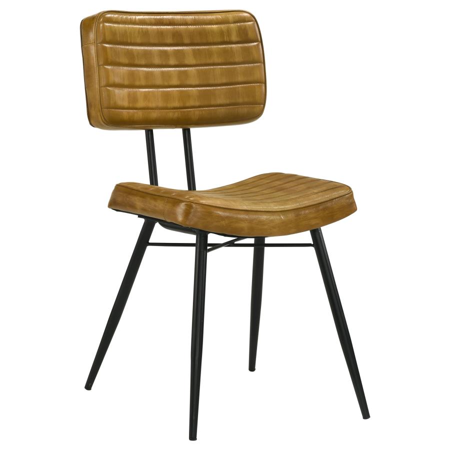Misty Upholstered Leather Dining Chair - "Camel"