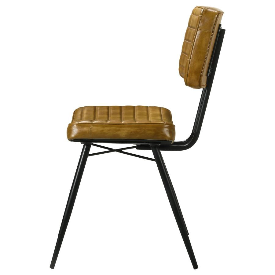 Misty Upholstered Leather Dining Chair - "Camel"