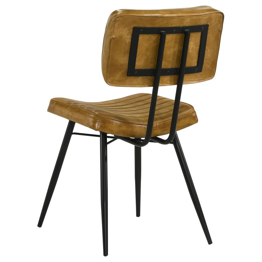 Misty Upholstered Leather Dining Chair - "Camel"