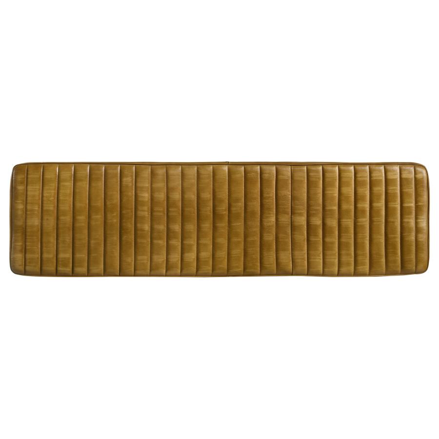 Misty Upholstered Leather Dining Bench - "Camel"