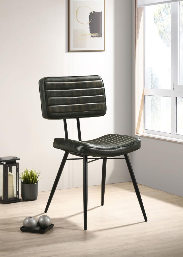 Misty Upholstered Leather Dining Chair - "Espresso"