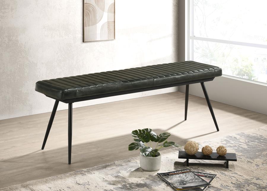 Misty Upholstered Leather Dining Bench - "Espresso"