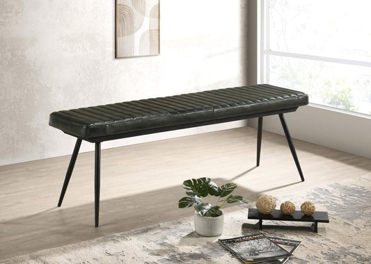 Misty Upholstered Leather Dining Bench - "Espresso"