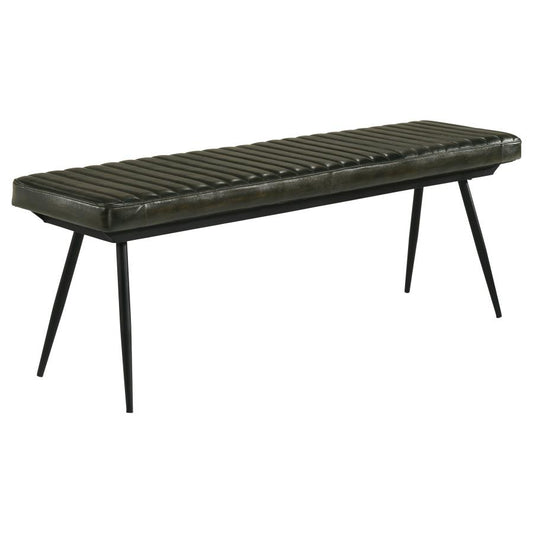 Misty Upholstered Leather Dining Bench - "Espresso"
