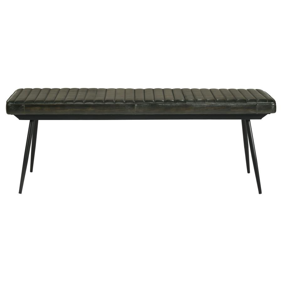 Misty Upholstered Leather Dining Bench - "Espresso"