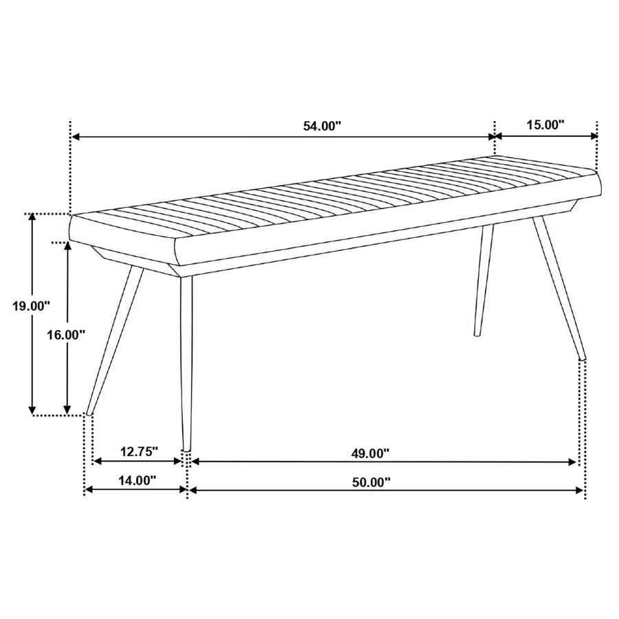 Misty Upholstered Leather Dining Bench - "Espresso"