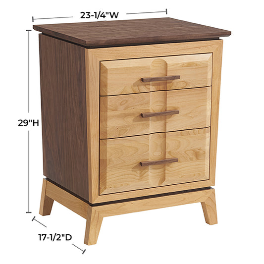 Addison Wide 3-Drawer Nightstand