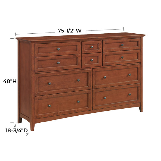 McKenzie 75″W 10-Drawer Dresser